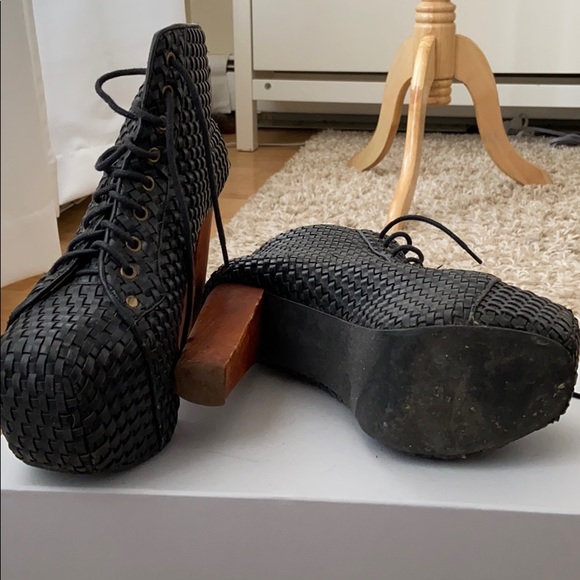 Jeffrey Campbell Lace-Up Booties (5” wooden heels) - Picture 3 of 4